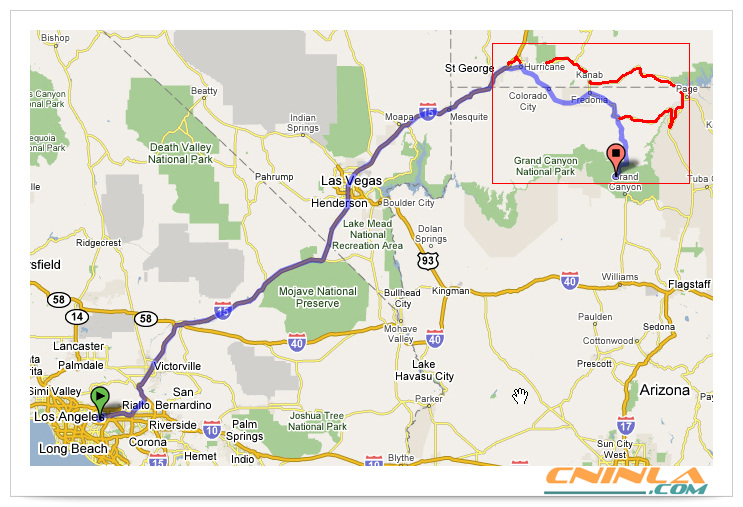 Grand Canyon National Park Trip Route